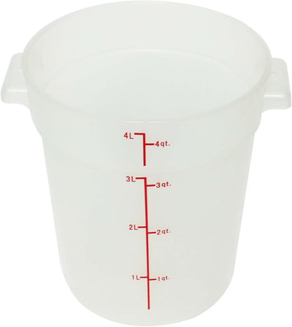 Round Food Storage Container Translucent Polypropylene- Commercial Food Storage Containers Meal Prep Containers Reusable Food Containers for Pantry Kitchen Storage Organization