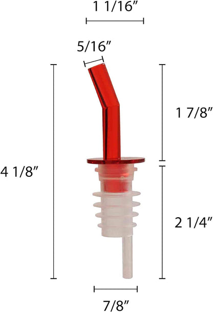 Flow Liquor Pourer with Black Collar Acrylonitrile Set of 12- Liquor Bottle Pourers Shot Dispenser Liquor Bottle Pourers Alcohol Pourers Bar Bartender Accessories