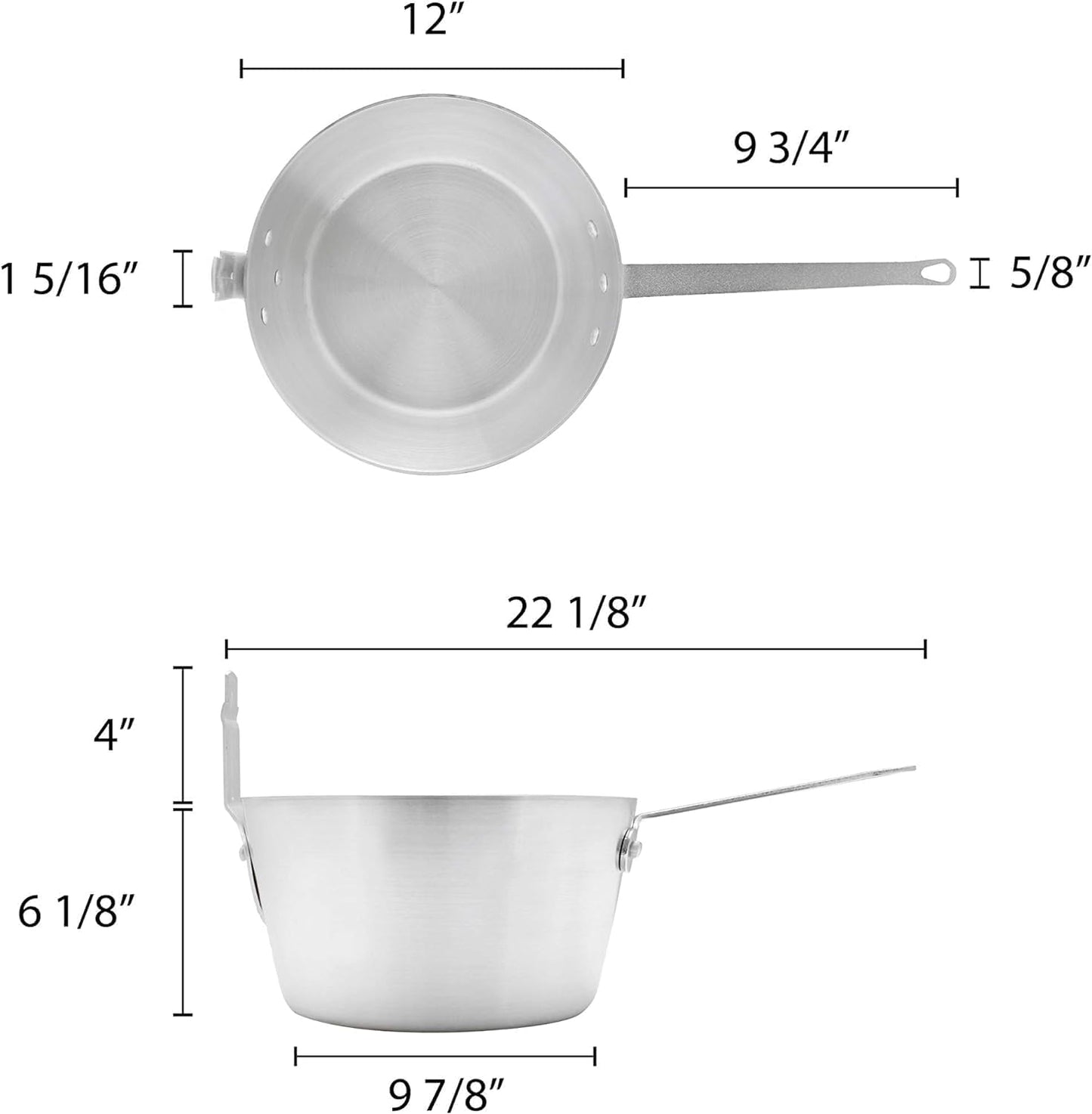 Aluminum Fryer Saucepan with Front Stem Catcher- Deep Frying Pot Deep Fryer for Fast Cooking and Easy Cleaning for Soup Pot French Fries Stews Mirror-Finished