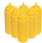 Set of 6 Squeeze Condiment Wide Mouth Dispensing Bottles - Plastic Squeeze Bottle for Sauces Spreads Ketchup Mustard Mayo Hot sauces and Olive oil