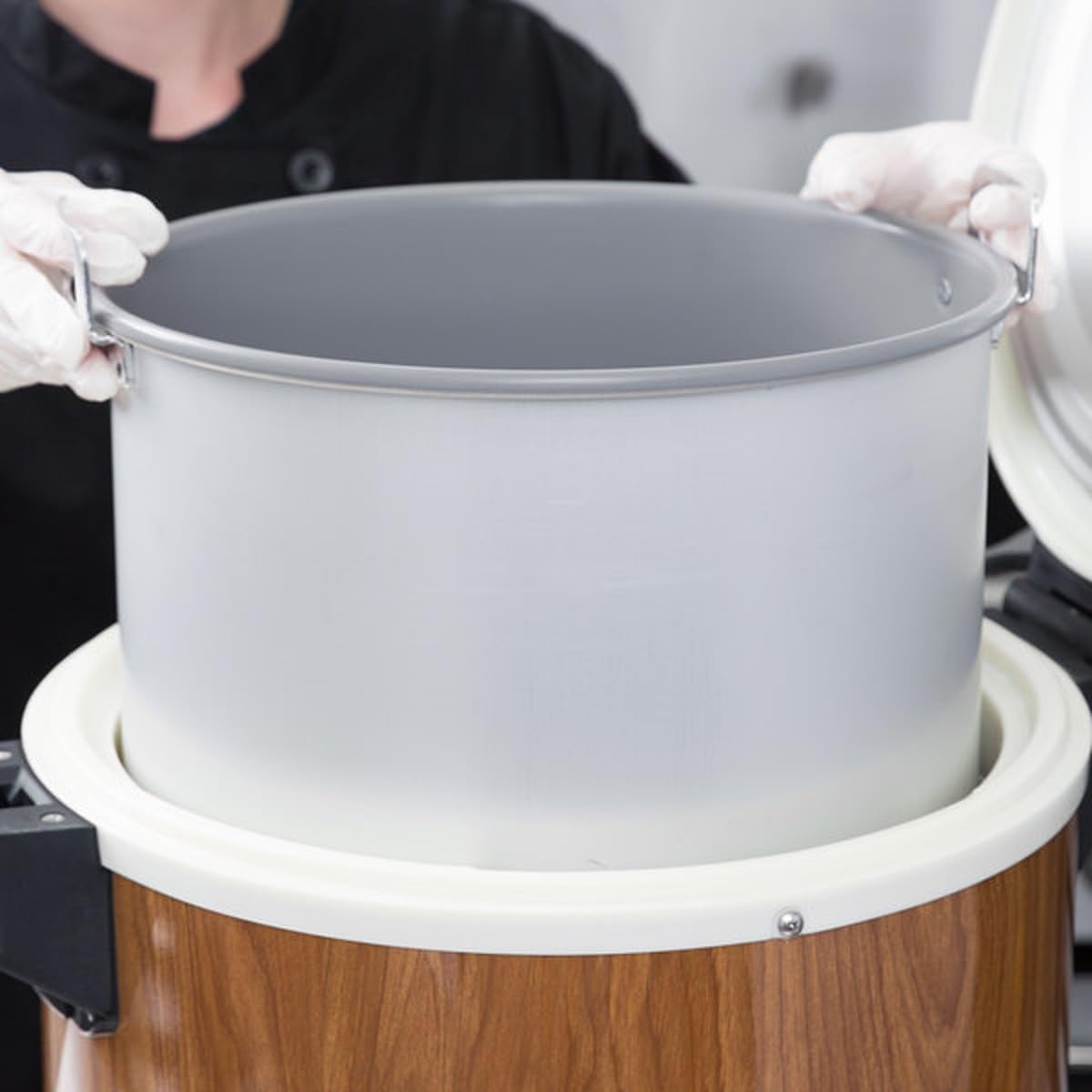 Aluminum Teflon Coated Rice Warmer Inner Pot- Keep Warm Makes Soups Stews Grains Hot Cereals Removable Nonstick Pot for Commercial Rice Cooker and Warmer