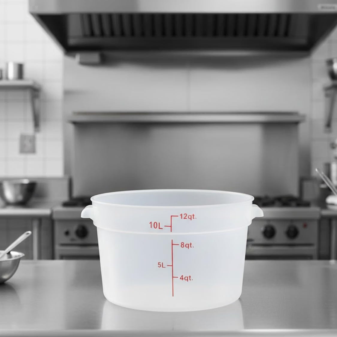 Round Food Storage Container Translucent Polypropylene- Commercial Food Storage Containers Meal Prep Containers Reusable Food Containers for Pantry Kitchen Storage Organization