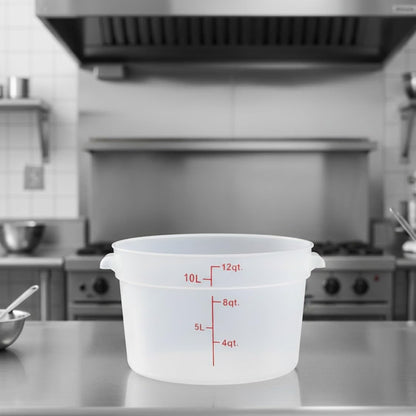 Round Food Storage Container Translucent Polypropylene- Commercial Food Storage Containers Meal Prep Containers Reusable Food Containers for Pantry Kitchen Storage Organization