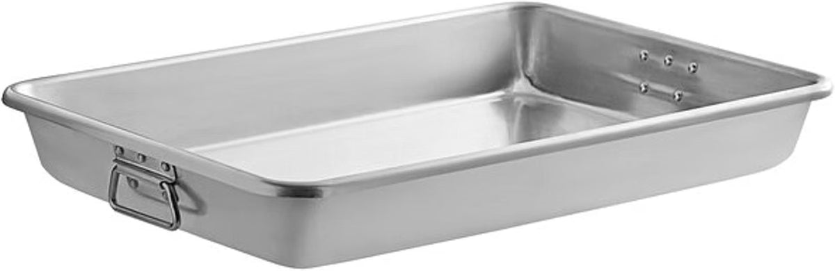 All-Purpose Aluminum Bake & Roasting Pan with Foldable Handles – 26-1/4" x 18-1/4" – Versatile Baking Tray & Roaster for Cookies, Cakes, Chicken, and More – Perfect for Oven Baking & Roasting