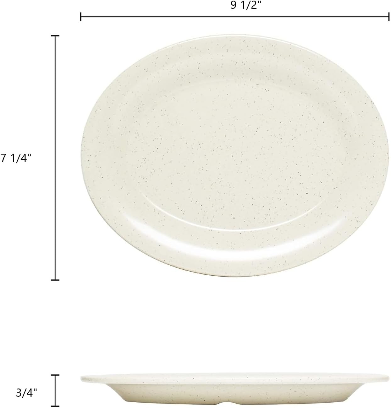 San Marino Oval Platters Melamine Set of 12- Dishwasher Safe Break-Resistant Reusable Serving Platter Plates Kitchen Plates Dinnerware Appetizer Plates Serving Plate