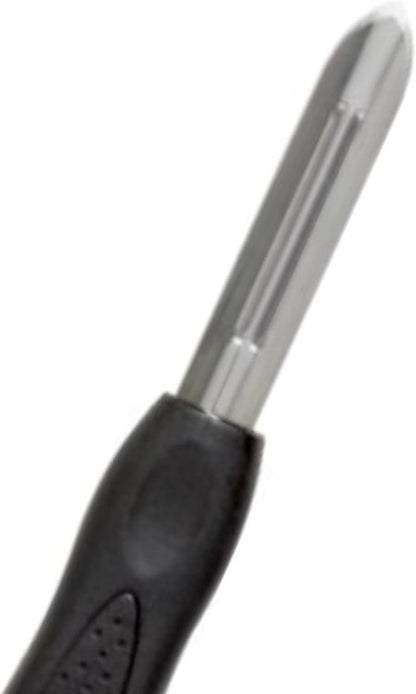 7-1/2” Stainless Steel Peeler with Double Edge Blade Black Color Grip- Ultra Sharp Kitchen Food Peelers Vegetable Peeler Easy Peeling Peel Vegetables Apple Potato Comfortable Handle