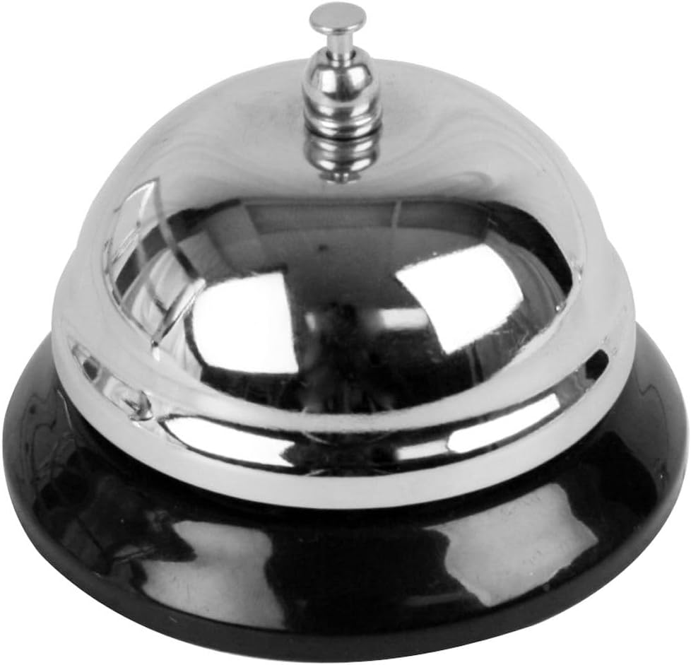 3-3/8" x 2-1/4" Call Bell One Touch Button Chrome Plated- Ringing Call Bell Service Bell for Kitchen Restaurant Bar Classic Concierge Hotel Reception Areas Warehouses