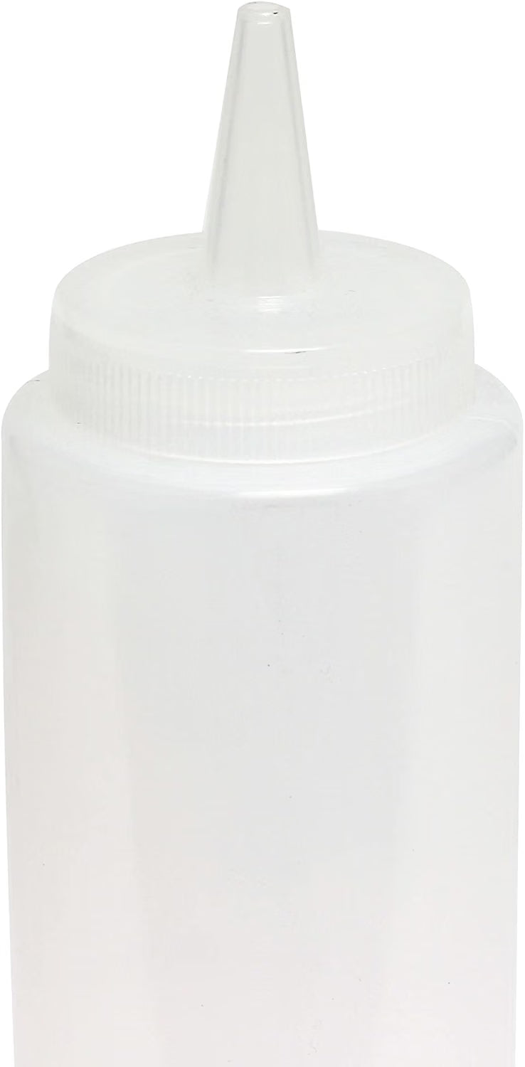 Set of 12 Squeeze Condiment Dispensing Bottles 8 oz - Plastic Squeeze Bottle For Sauces Spreads Ketchup Mustard Mayo Hot sauces and Olive oil