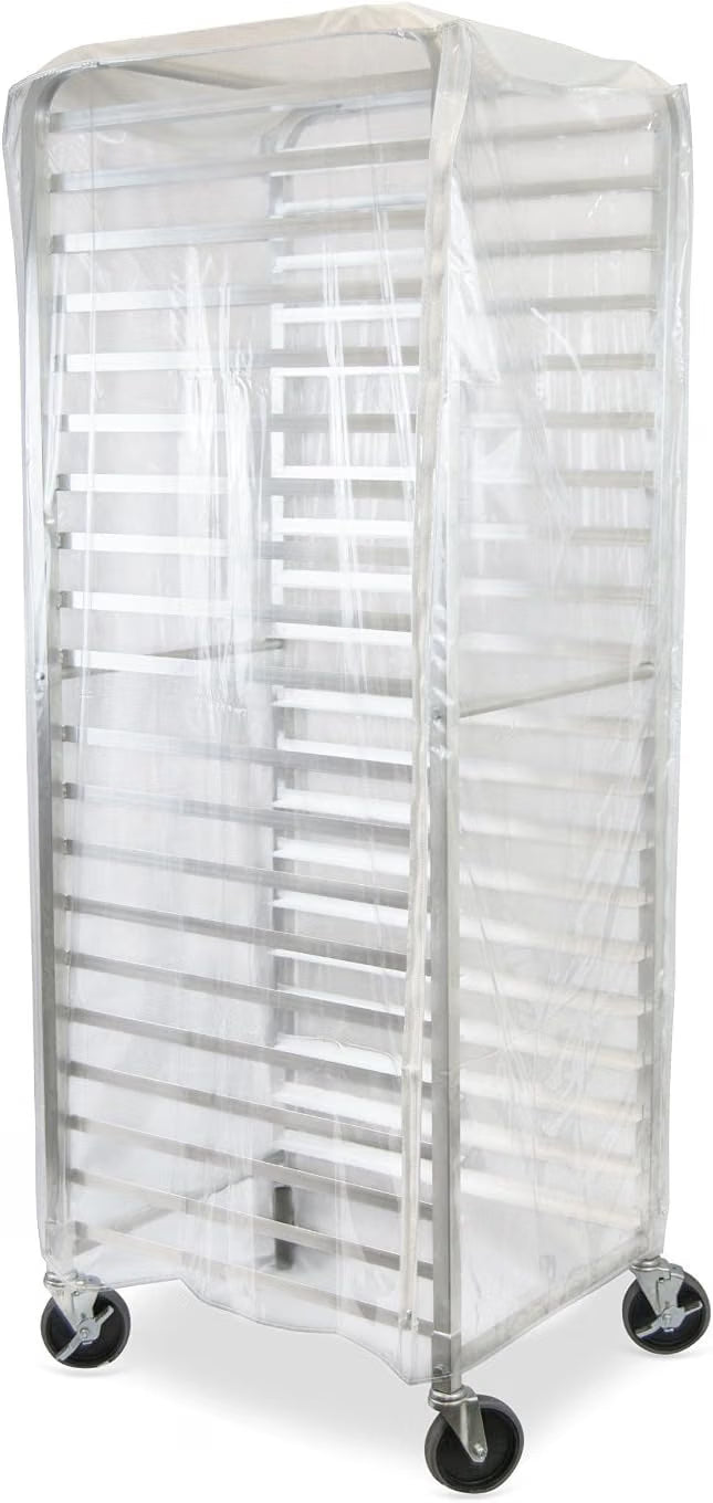 Durable Clear Plastic Cover for 20 Tier Bun Pan Sheet Rack 28 x 23 x 61 - Heavy Duty Plastic Sheet Pan Rack Cover with Zippers Sheet Pan Rack Cover for Home Kitchen Restaurant Bakery