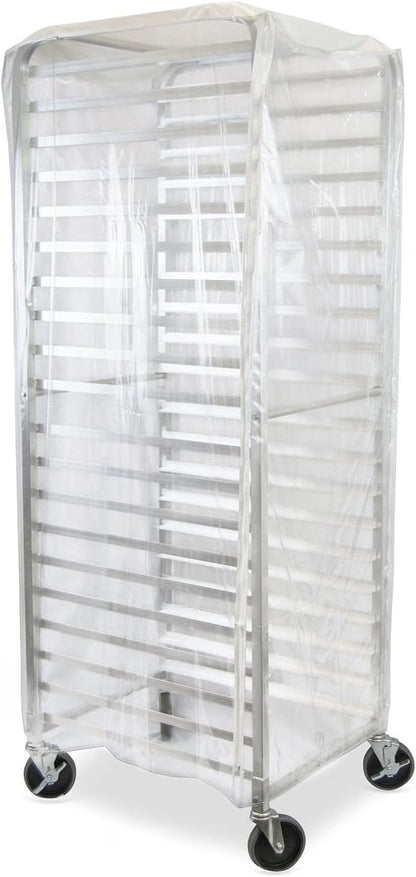 Durable Clear Plastic Cover for 20 Tier Bun Pan Sheet Rack 28 x 23 x 61 - Heavy Duty Plastic Sheet Pan Rack Cover with Zippers Sheet Pan Rack Cover for Home Kitchen Restaurant Bakery