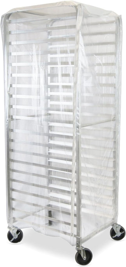 Durable Clear Plastic Cover for 20 Tier Bun Pan Sheet Rack 28 x 23 x 61 - Heavy Duty Plastic Sheet Pan Rack Cover with Zippers Sheet Pan Rack Cover for Home Kitchen Restaurant Bakery
