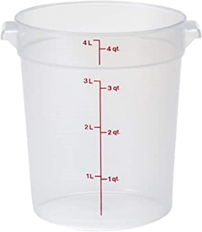 Round Food Storage Container Translucent Polypropylene- Commercial Food Storage Containers Meal Prep Containers Reusable Food Containers for Pantry Kitchen Storage Organization