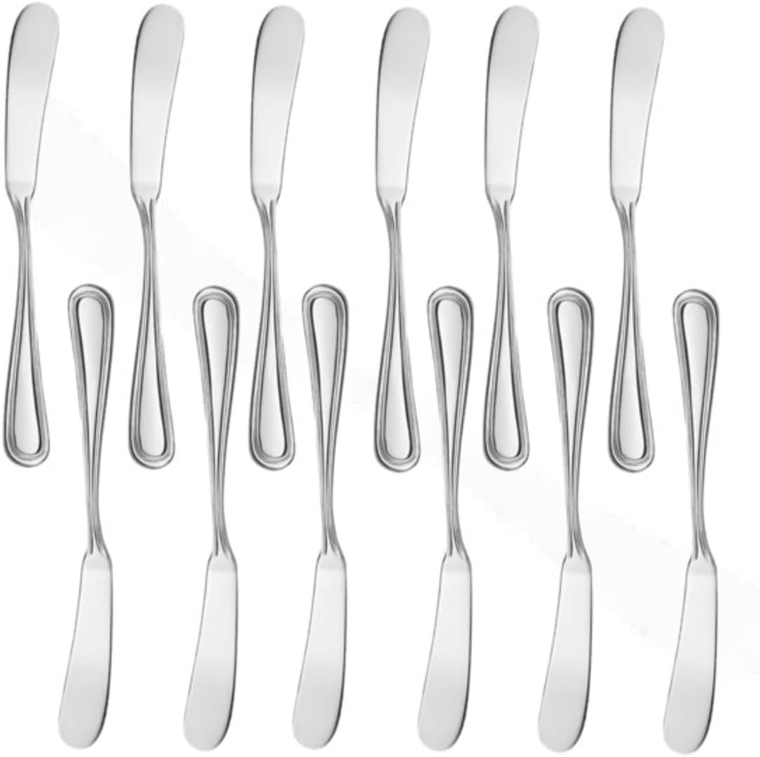 True Silverware Atlantic Set of 12- Stainless Steel Flatware Silverware Cutlery Kitche ...