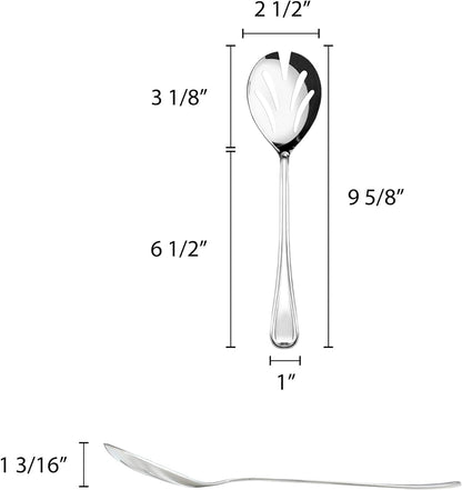Luxor Spoon Stainless Steel Set of 2- Serving Utensils Spoon Flatware Basting Serving Cutlery Kitchen Tableware Buffet Serving Utensils for Home Kitchen and Restaurant