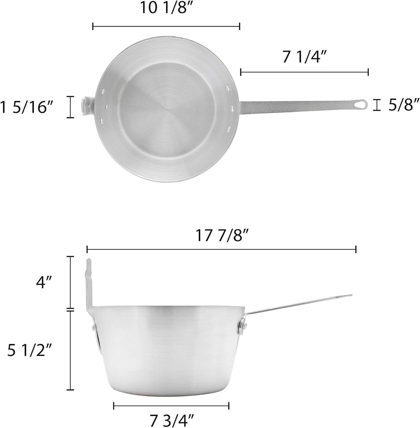 Aluminum Fryer Saucepan with Front Stem Catcher- Deep Frying Pot Deep Fryer for Fast Cooking and Easy Cleaning for Soup Pot French Fries Stews Mirror-Finished