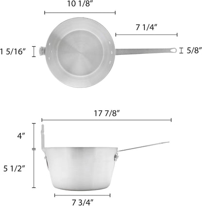 Aluminum Fryer Saucepan with Front Stem Catcher- Deep Frying Pot Deep Fryer for Fast Cooking and Easy Cleaning for Soup Pot French Fries Stews Mirror-Finished