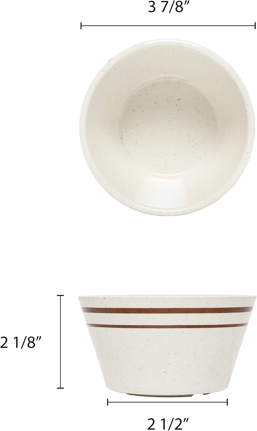 7 oz Arcadia Bouillon Cup Melamine Set of 12- Dishwasher Safe Break-Resistant Dinnerware Small Bowls for Side Dishes Dessert Soup Chili Dipping Sauce