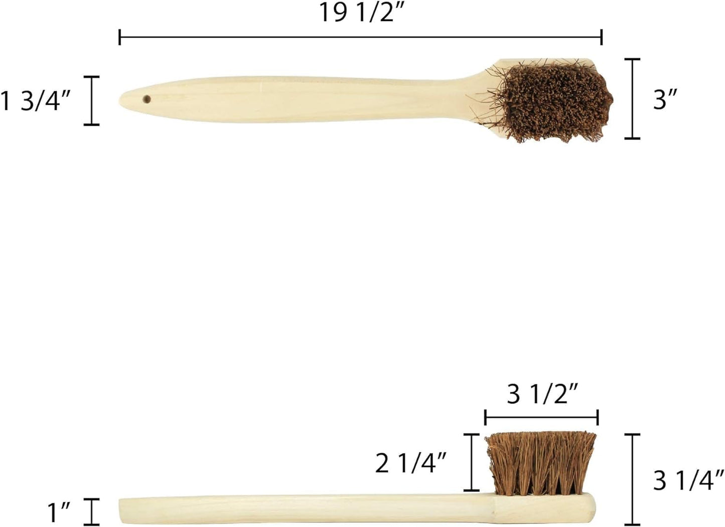 Wok Brush Palmyra Bristles with Wooden Handle - Wok Brush Cleaning Brush Kitchen pan Brush Scrub Brush Kitchen Cleaning Brush Pot Scraper Scrubber Dish Pan Brush for Cooking