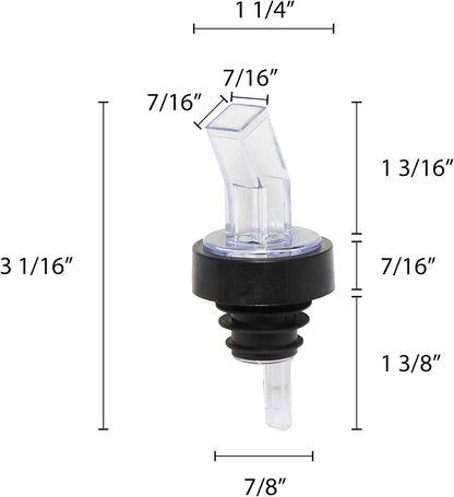 Liquor Pourer with Built-in Screen Acrylonitrile Set of 12- Liquor Bottle Pourers Shot Dispenser Screen Liquor Bottle Pourers Alcohol Pourers Bar Bartender Accessories