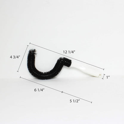 Coffee Decanter Cleaning Brush with Curved Head and Plastic Handle-Nylon Brush Household Tools Flexible Scourer for Decanters Goblets Glasses Cups