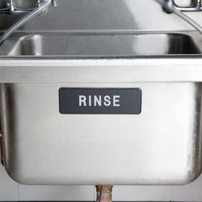 9" x 3" Rinse Sign with Easy Peel Self-Adhesive White on Black Color Set of 2- Door Sign Waterproof Self Adhesive Store Signs Indoor/Outdoor Warning Marker Home Business Use