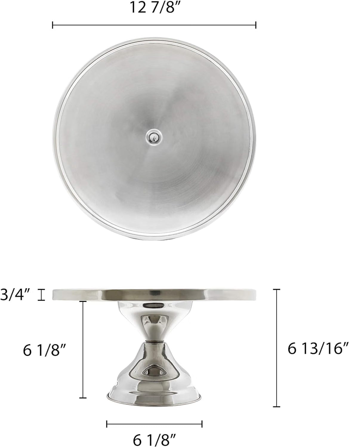 13-1/4" x 6" Stainless Steel Round Cake Stand - Round Dessert Stand Cupcake Stand Multifunctional Cake Holder Serving Platter for Birthday Parties Weddings Baby Shower and Other Events