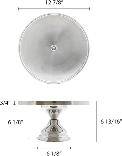 13-1/4" x 6" Stainless Steel Round Cake Stand - Round Dessert Stand Cupcake Stand Multifunctional Cake Holder Serving Platter for Birthday Parties Weddings Baby Shower and Other Events