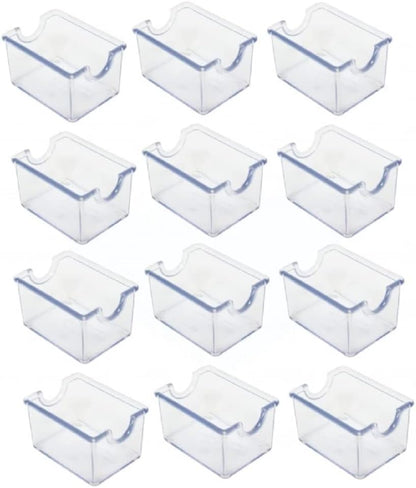 Set of 12 Sugar Packet Holder Plastic - Sugar Caddy Holder for Sweetener Packets Organizer Caddy for Coffee Bar Tea Bag Organizer for Table Restaurant Hotel