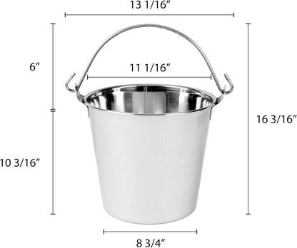 Stainless Steel Pail Balti- Food Buffet Server for Fruit Vegetable Appetizer Fries Entrees Party Snack Buffet Chips Indian Dishes Serve ware for Vegetable and Curries