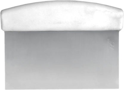 6" x 4" Dough Scraper Stainless Steel with White Plastic Handle - Dough Cutter Dough Pastry Scraper Cutter Chopper for Baking Multipurpose Food Scraper for Dough and Bread