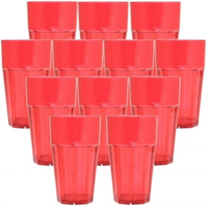 Diamond Tumbler/Drinking Cups Polycarbonate Set of 12-Premium Iced Tea Glasses Stackable Reusable Drinking Glasses Dishwasher Safe Break-Resistant for Home Restaurants