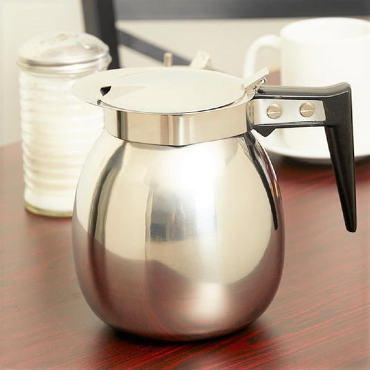 64 oz Stainless Steel Coffee Decanter with Black Easy-Grip Handle Mirror Finish- Coffee Server Beverage Serveware Coffee Carafes For Keeping Hot Liquids Coffee Pot Decanter