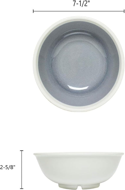 Graham Dinnerware Salad Bowls Melamine Set of 12- Dishwasher Safe Break-Resistant Reusable Bowls Serving Bowl Soup Bowls for Fruits Salad Kitchen Restaurants