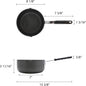 Non-Stick SaucePan Anodized Aluminum with Pour Spout Black Cool Handle Sleeve- Multipurpose use Cooking Sauce Pan Cookware Cooking Pot for Home Kitchen Restaurant