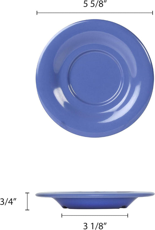 5-1/2” Saucer Melamine Set of 12 for Bouillon Cup/Mug Cup - Dishwasher Safe Break-Resistant Appetizer Dessert Plates Coffee Cup Saucers Drinkware Home Cafe Restaurants
