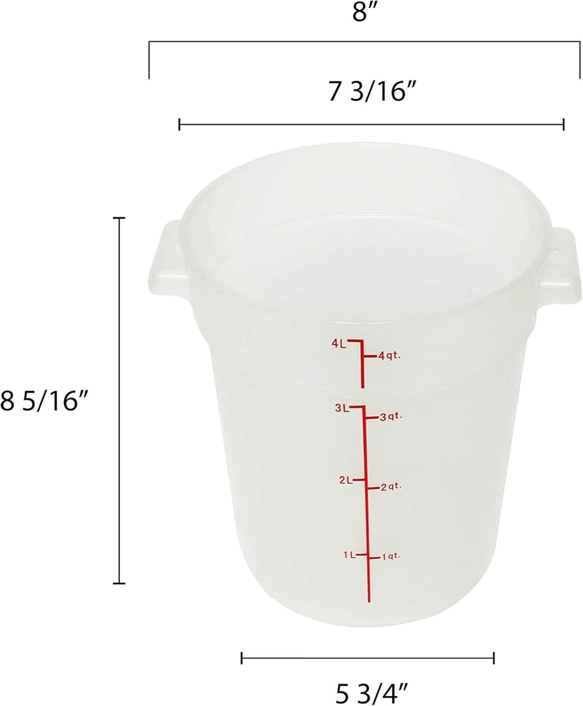 Round Food Storage Container Translucent Polypropylene- Commercial Food Storage Containers Meal Prep Containers Reusable Food Containers for Pantry Kitchen Storage Organization