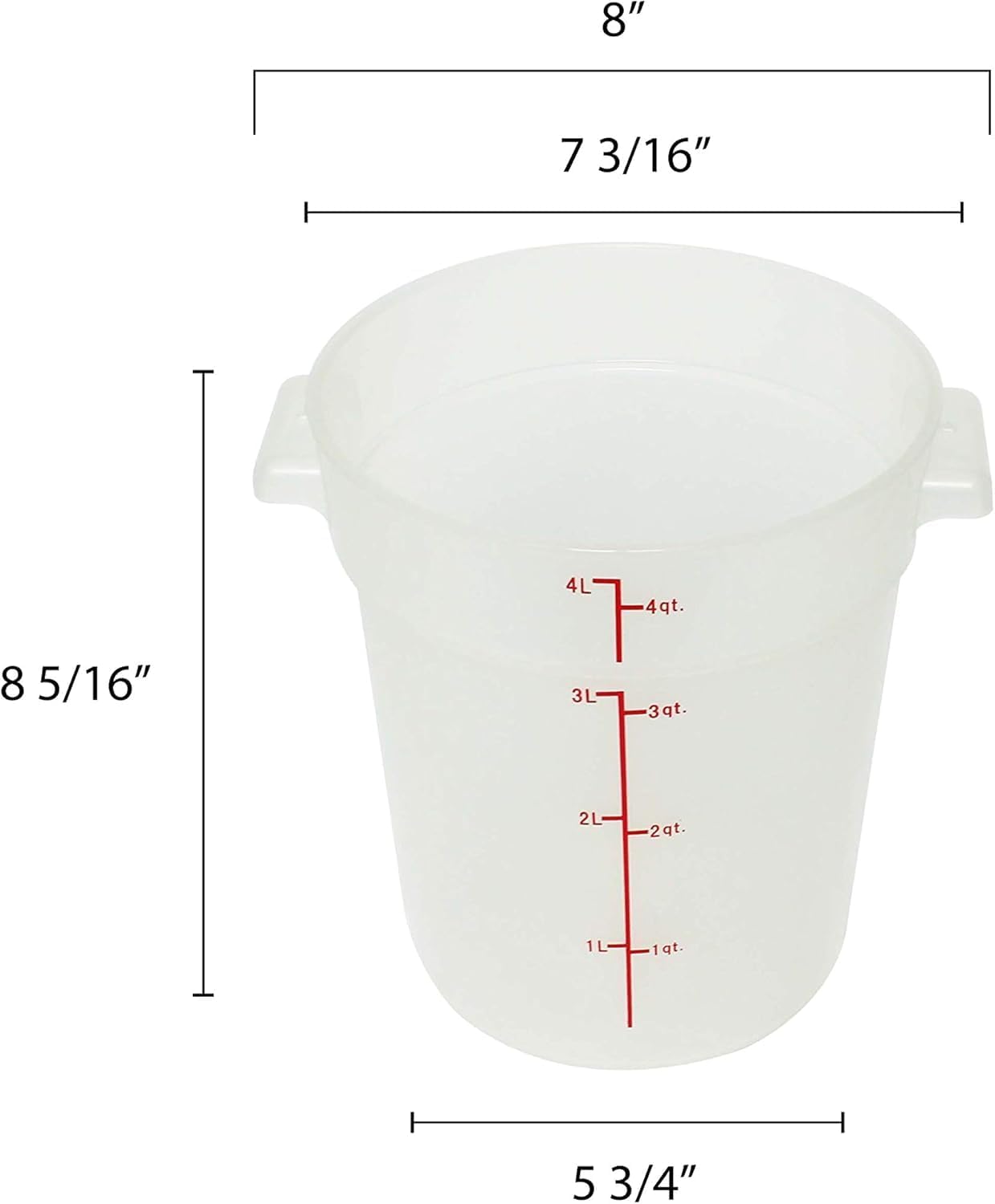 Round Food Storage Container Translucent Polypropylene- Commercial Food Storage Containers Meal Prep Containers Reusable Food Containers for Pantry Kitchen Storage Organization