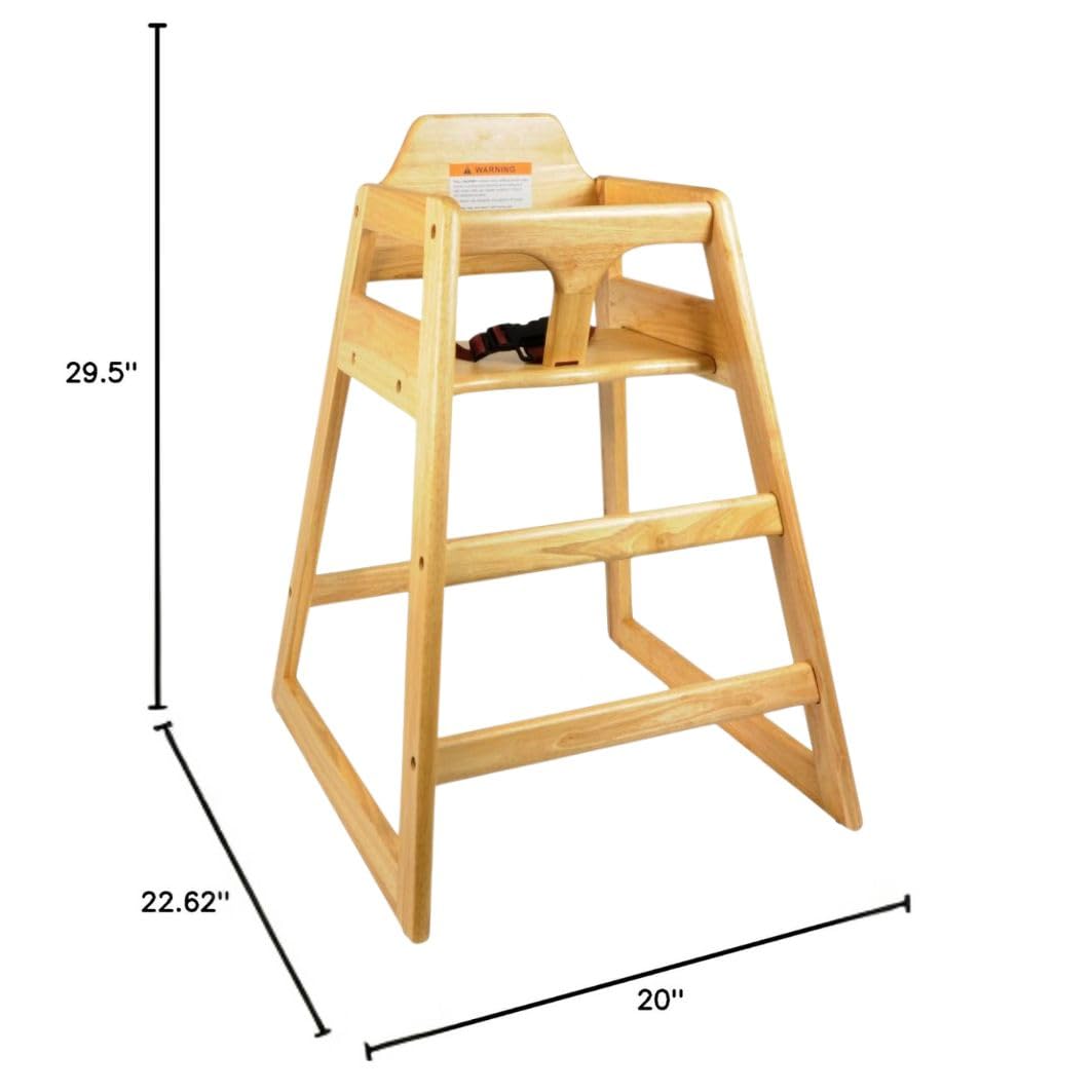 Wood Children High Chair with Safety Belt Wood Finished- Knock-Down Package Commercial Grade Children High Stool Dining Chair for Restaurant & Home Use