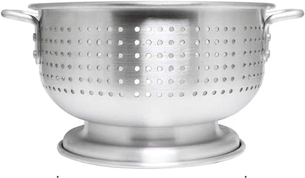 Aluminum Heavy Duty Colander with Handles and Stable Base - Pasta Spaghetti Berry Fruit Vegetable Kitchen Food Strainer Basket