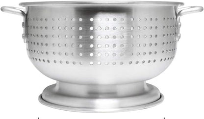 Aluminum Heavy Duty Colander with Handles and Stable Base - Pasta Spaghetti Berry Fruit Vegetable Kitchen Food Strainer Basket