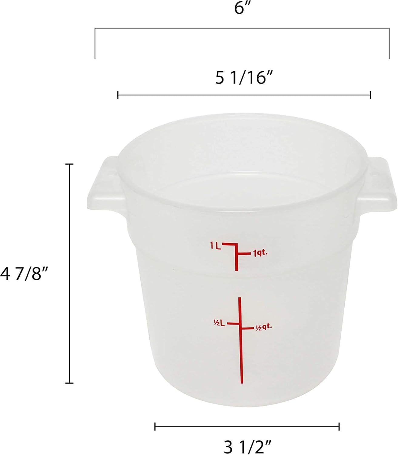 Round Food Storage Container Translucent Polypropylene- Commercial Food Storage Containers Meal Prep Containers Reusable Food Containers for Pantry Kitchen Storage Organization