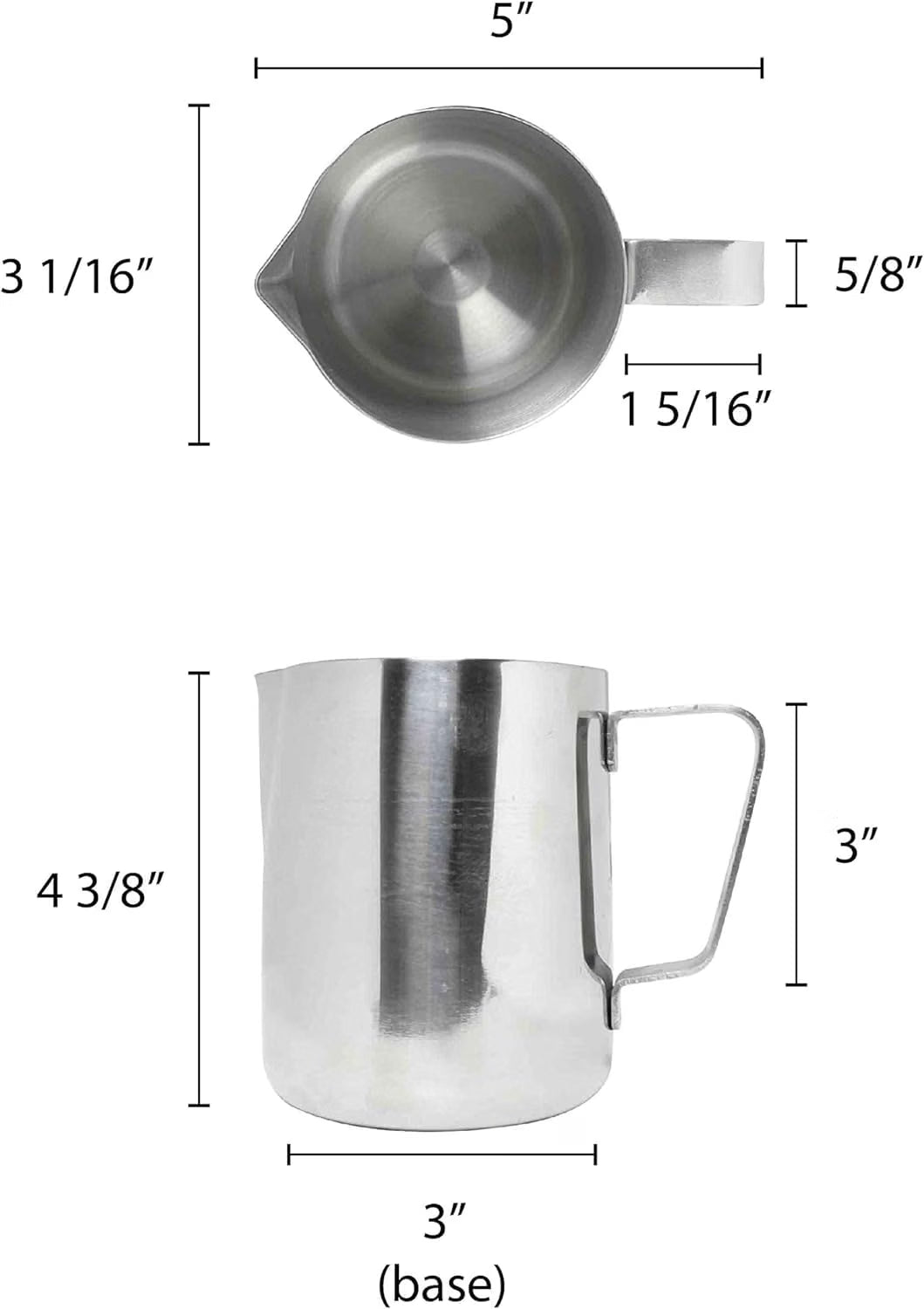 Stainless Steel Frothing Milk Pitcher- Espresso Steaming Pitcher Coffee Bar Espresso Machine Accessories Cappuccino Barista Tool Milk Jug Steamer Frother Cup