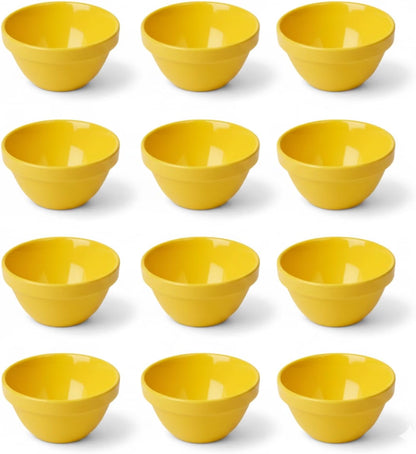 Bouillon Cup Color Melamine Set of 12- Dishwasher Safe Break-Resistant Reusable Bowls Serving Soup Bowl Broth Cups Soup Bowls Ice Cream Dipping Sauce