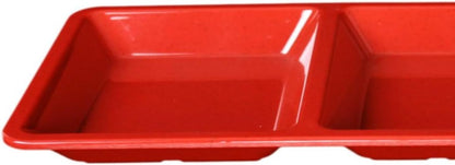 28 oz Rectangular 3-Section Tray Passion Melamine - Dishwasher Safe Serving Bowl Dipping Sauce Dishes Sauce Bowls for Dips Chips Veggies Fruits Home Restaurants