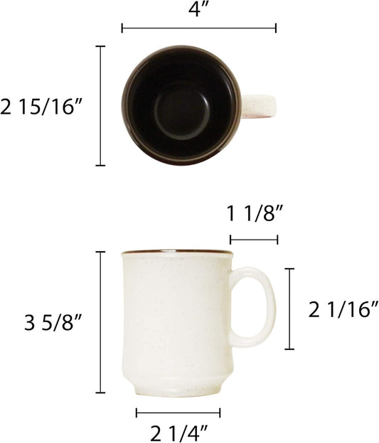 9 oz Arcadia Two-Tone Mug Round Base Melamine Set of 12- Dishwasher Safe Break-Resistant Coffee Cup Set Reusable Plastic Cup for Latte Cappuccino Cocoa Hot Tea Home Cafe Restaurants