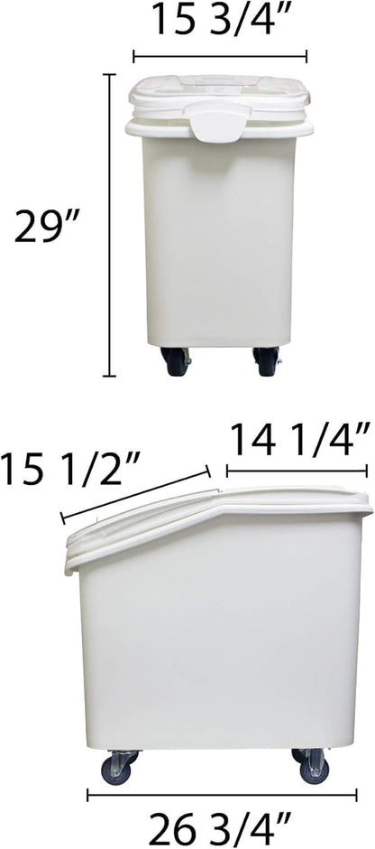 (40 Cups) Shelf Ingredient Bin White with Clear Flip Top Lid & Measuring Scoop- Stackable Plastic Kitchen Pantry Storage Bin for Dry Food Flour Sugar Kitchen Restaurant