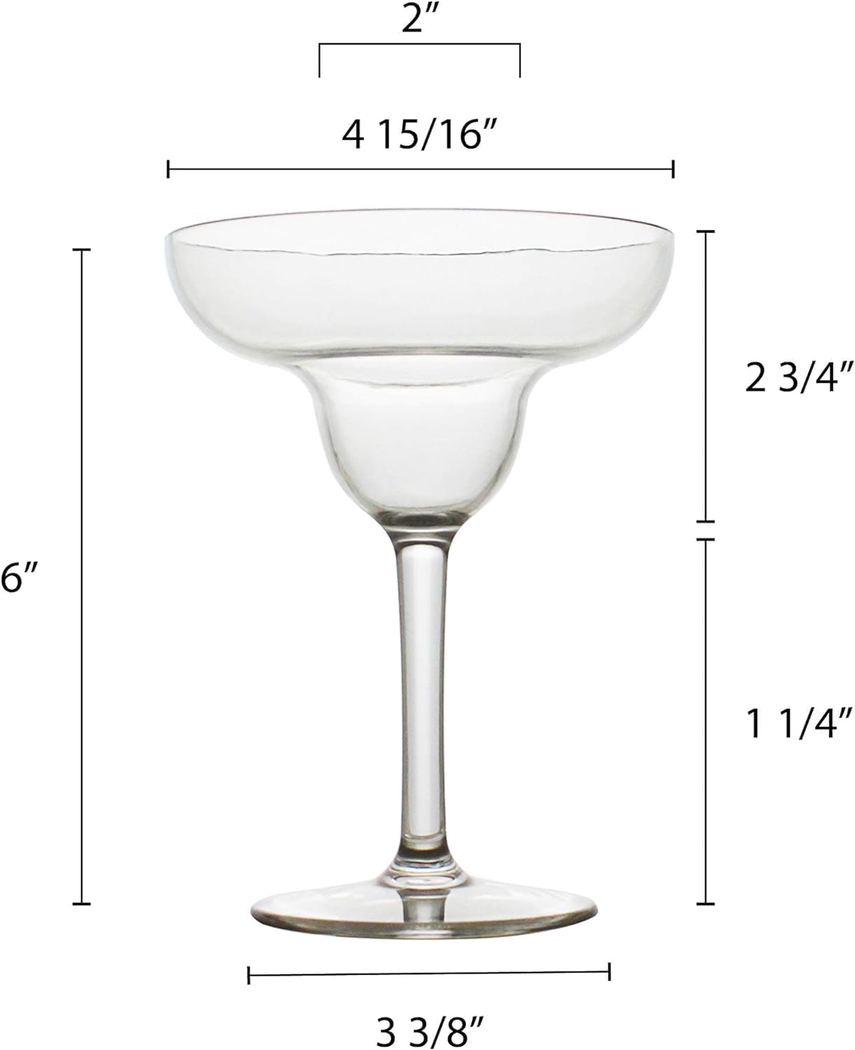 Margarita Glass Polycarbonate Clear Color- Stemware Beverage Plastic Drinking Glass Margarita Cup Martini Frozen Daiquiri Frozen Cocktail Glass