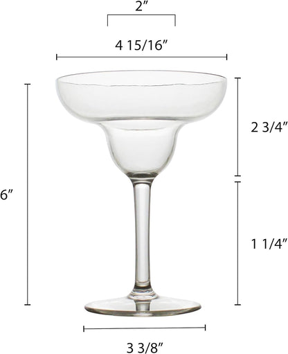 Margarita Glass Polycarbonate Clear Color- Stemware Beverage Plastic Drinking Glass Margarita Cup Martini Frozen Daiquiri Frozen Cocktail Glass