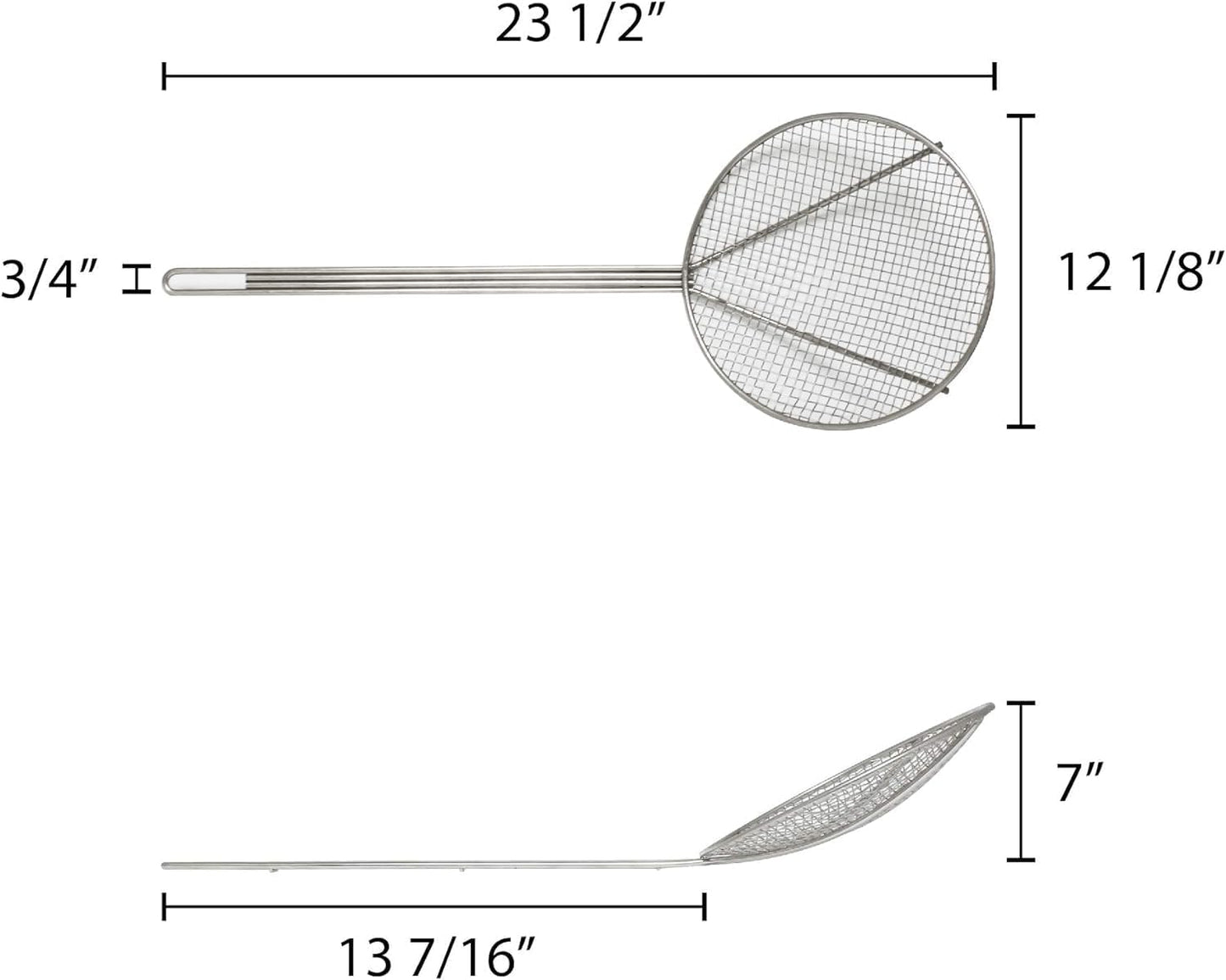 Round Wire Skimmer Nickel Plated- Mesh Strainer Skimmer Kitchen Utensil Food Strainer Skimmer Spoon for Cooking Sieve Sifters Rice Quinoa Pasta Fruits Vegetables