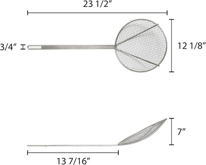Round Wire Skimmer Nickel Plated- Mesh Strainer Skimmer Kitchen Utensil Food Strainer Skimmer Spoon for Cooking Sieve Sifters Rice Quinoa Pasta Fruits Vegetables